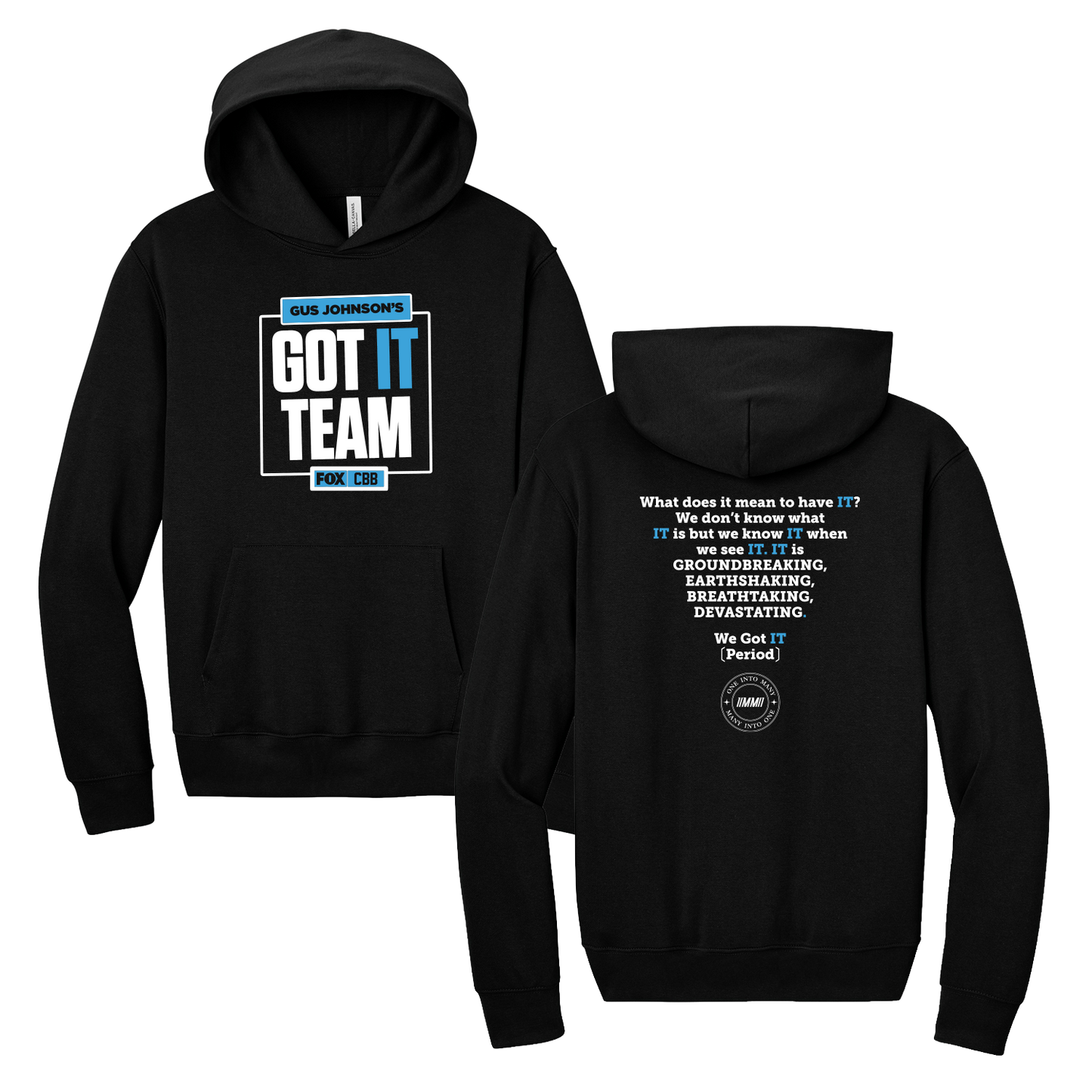 BLACK/LIGHT BLUE 'GUS JOHNSON'S CBB GOT IT TEAM' HOODIE