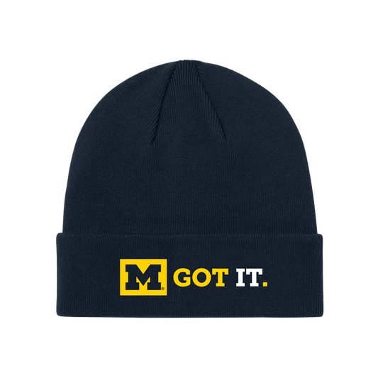 NAVY MICHIGAN 'GOT IT' BEANIE
