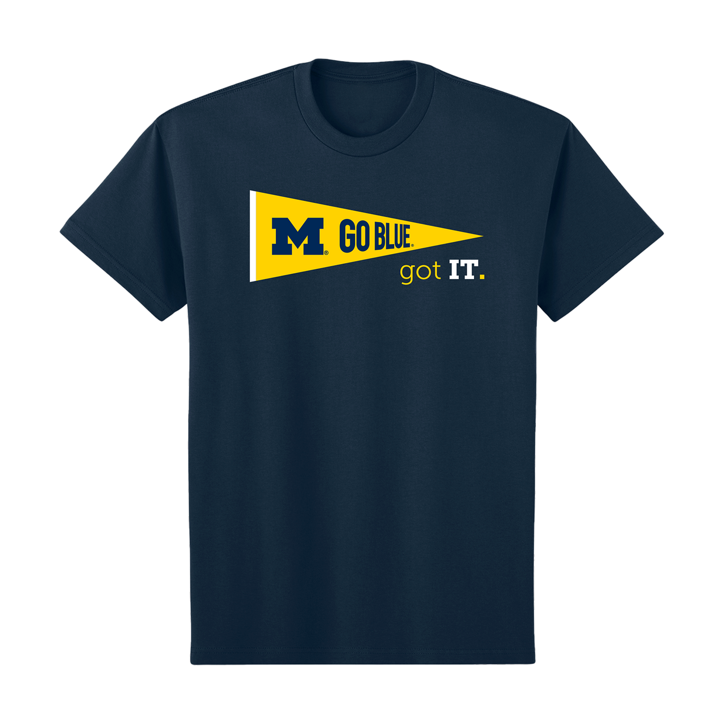 NAVY MICHIGAN 'PENNANT' T-SHIRT