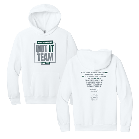 WHITE/GREEN 'GUS JOHNSON'S CBB GOT IT TEAM' HOODIE