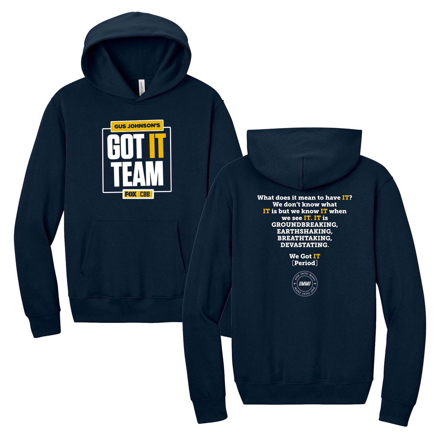 NAVY/MAIZE/BLUE 'GUS JOHNSON'S CBB GOT IT TEAM' HOODIE