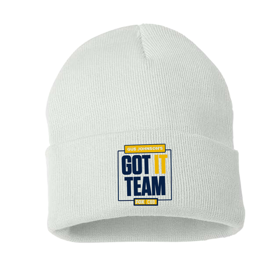 WHITE/MAIZE/BLUE 'GUS JOHNSON'S CBB GOT IT TEAM' BEANIE